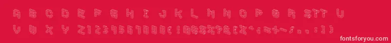 Demoncubicblockfont Font – Pink Fonts on Red Background