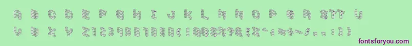 Demoncubicblockfont-fontti – violetit fontit vihreällä taustalla