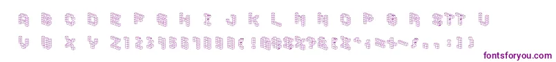 フォントDemoncubicblockfont – 白い背景に紫のフォント