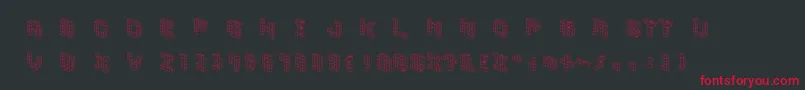 フォントDemoncubicblockfont – 黒い背景に赤い文字