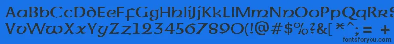 UncialAtt Font – Black Fonts on Blue Background