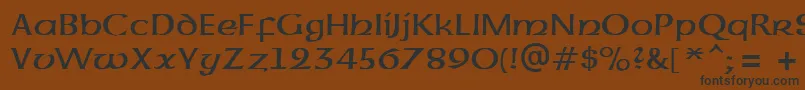 フォントUncialAtt – 黒い文字が茶色の背景にあります