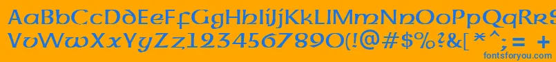 UncialAtt Font – Blue Fonts on Orange Background