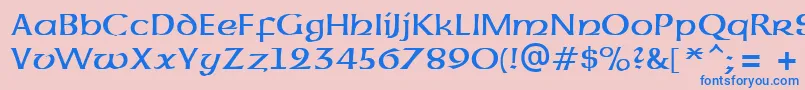 フォントUncialAtt – ピンクの背景に青い文字