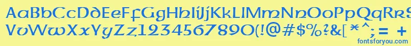 Шрифт UncialAtt – синие шрифты на жёлтом фоне