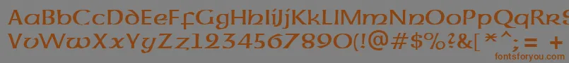 UncialAtt-Schriftart – Braune Schriften auf grauem Hintergrund