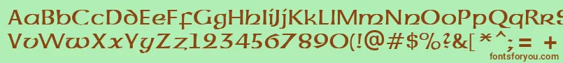 UncialAtt Font – Brown Fonts on Green Background