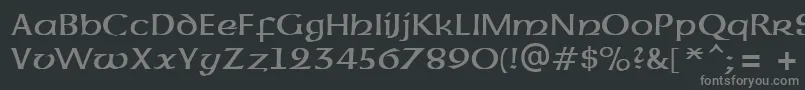 UncialAtt-fontti – harmaat kirjasimet mustalla taustalla