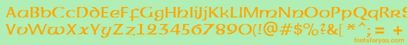 UncialAtt Font – Orange Fonts on Green Background