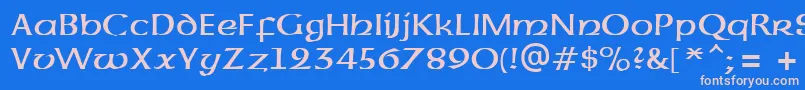 Czcionka UncialAtt – różowe czcionki na niebieskim tle