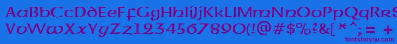 UncialAtt-Schriftart – Violette Schriften auf blauem Hintergrund