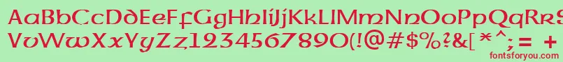 UncialAtt Font – Red Fonts on Green Background