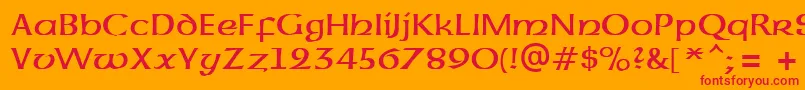 フォントUncialAtt – オレンジの背景に赤い文字