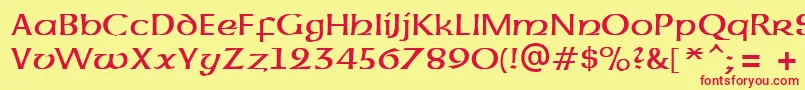 UncialAtt-Schriftart – Rote Schriften auf gelbem Hintergrund