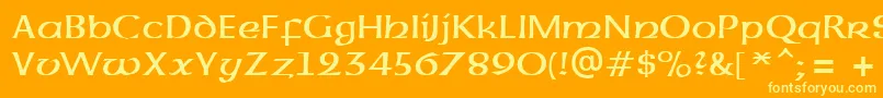 Weitere Informationen zur UncialAtt-Schriftart UncialAtt-Schriftart – Gelbe Schriften auf orangefarbenem Hintergrund