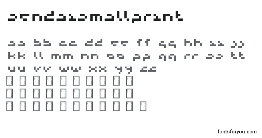 SendaiSmallprint Font – alphabet, numbers, special characters
