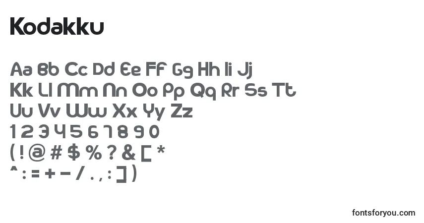 Шрифт Kodakku – алфавит, цифры, специальные символы