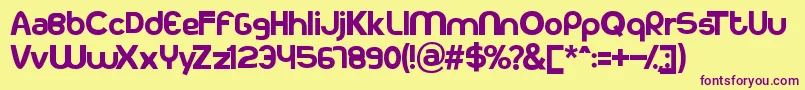 Kodakku Font – Purple Fonts on Yellow Background