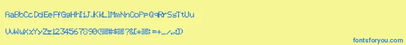 Шрифт Twistypixel – синие шрифты на жёлтом фоне