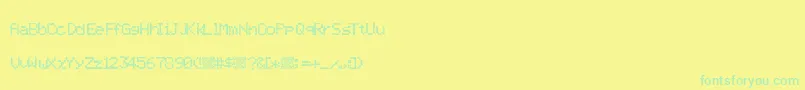 Fonte Twistypixel – fontes verdes em um fundo amarelo