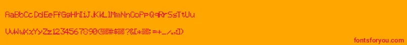 Twistypixel-fontti – punaiset fontit oranssilla taustalla