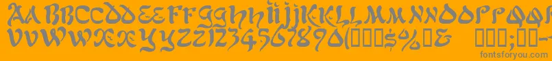 Jacamarssk-Schriftart – Graue Schriften auf orangefarbenem Hintergrund