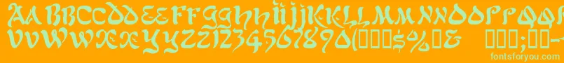 Jacamarssk Font – Green Fonts on Orange Background