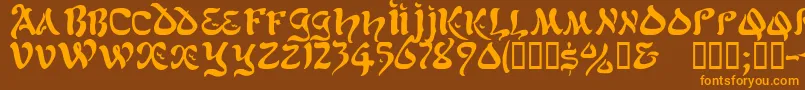 Jacamarssk Font – Orange Fonts on Brown Background