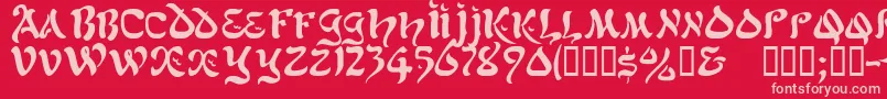 フォントJacamarssk – 赤い背景にピンクのフォント