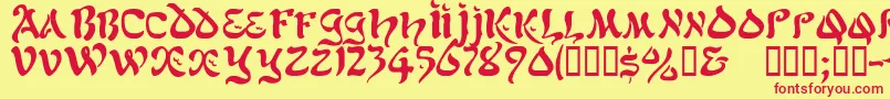 Jacamarssk-fontti – punaiset fontit keltaisella taustalla