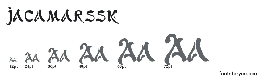 Размеры шрифта Jacamarssk