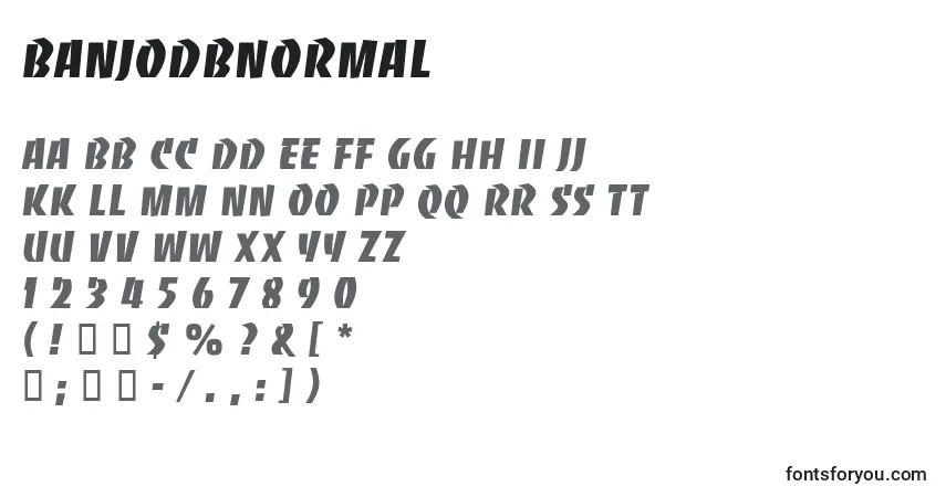 A fonte BanjodbNormal – alfabeto, números, caracteres especiais