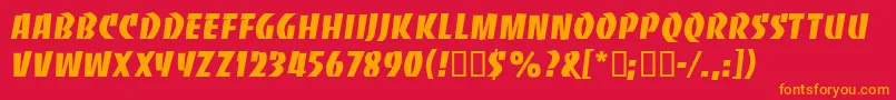 BanjodbNormal Font – Orange Fonts on Red Background