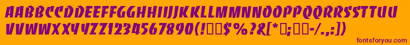 BanjodbNormal-fontti – violetit fontit oranssilla taustalla
