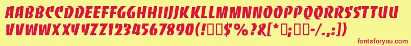 BanjodbNormal Font – Red Fonts on Yellow Background