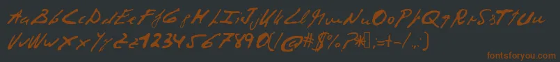 Corruptscript Font – Brown Fonts on Black Background