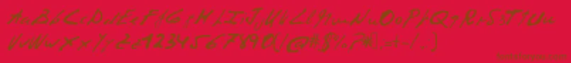 Corruptscript-Schriftart – Braune Schriften auf rotem Hintergrund