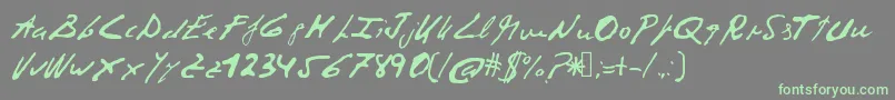Fonte Corruptscript – fontes verdes em um fundo cinza