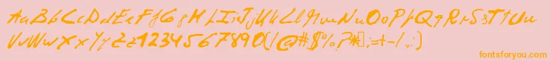 Corruptscript-Schriftart – Orangefarbene Schriften auf rosa Hintergrund