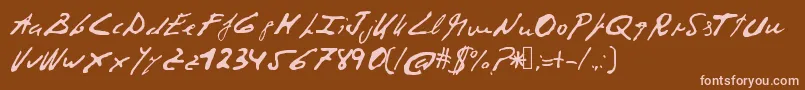 Fonte Corruptscript – fontes rosa em um fundo marrom