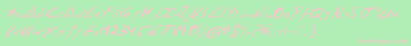 Corruptscript Font – Pink Fonts on Green Background