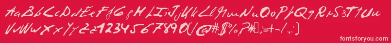 Corruptscript Font – Pink Fonts on Red Background