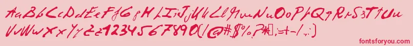 Corruptscript Font – Red Fonts on Pink Background