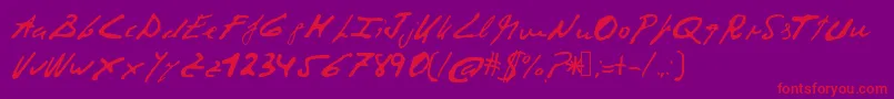 Corruptscript-Schriftart – Rote Schriften auf violettem Hintergrund