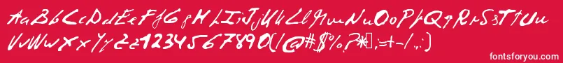 Corruptscript-fontti – valkoiset fontit punaisella taustalla