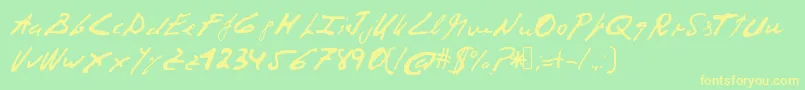 Corruptscript Font – Yellow Fonts on Green Background
