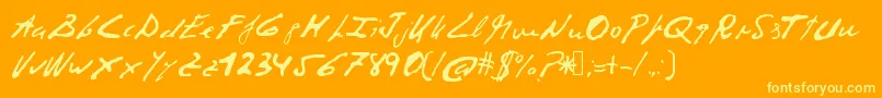 Saiba mais sobre a fonte Corruptscript Fonte Corruptscript – fontes amarelas em um fundo laranja
