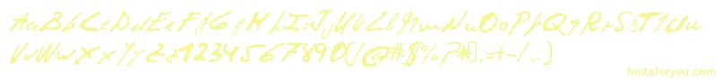 Police Corruptscript – polices jaunes sur fond blanc