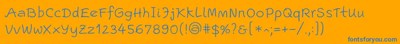 EscriptLtLight Font – Blue Fonts on Orange Background