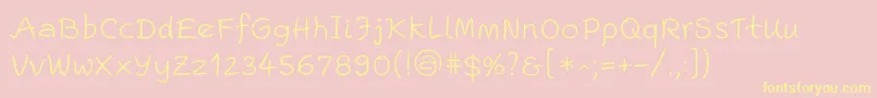 EscriptLtLight-Schriftart – Gelbe Schriften auf rosa Hintergrund